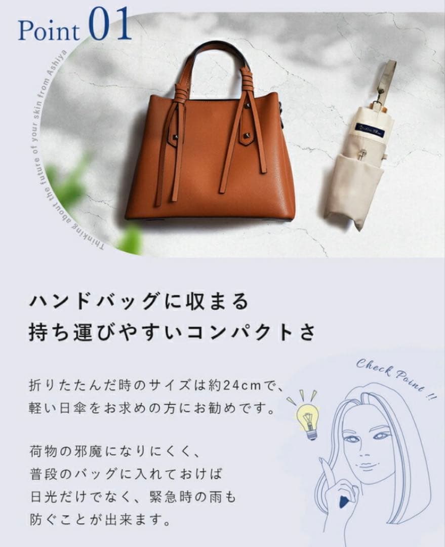 Rose Blanc 芦屋ロサブラン 春雨兼用折りたたみ傘