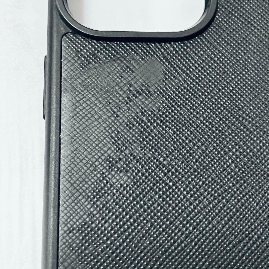PRADA iPhone15Pro用 スマホケース 本革 プラダ三角ロゴ 正規品