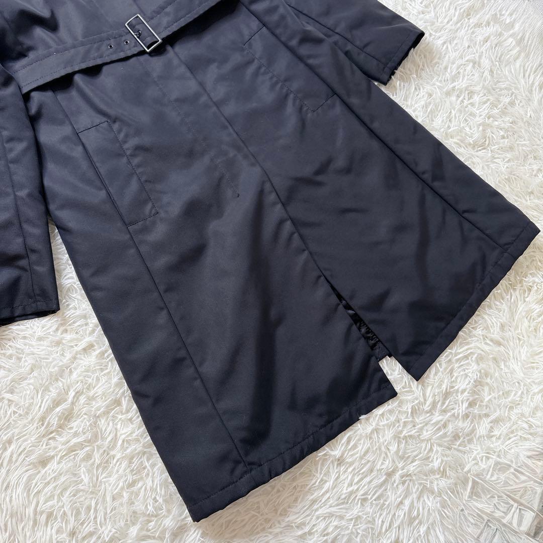 美品 Max Mara ベルテッド ロングコート キルティング L ブラック