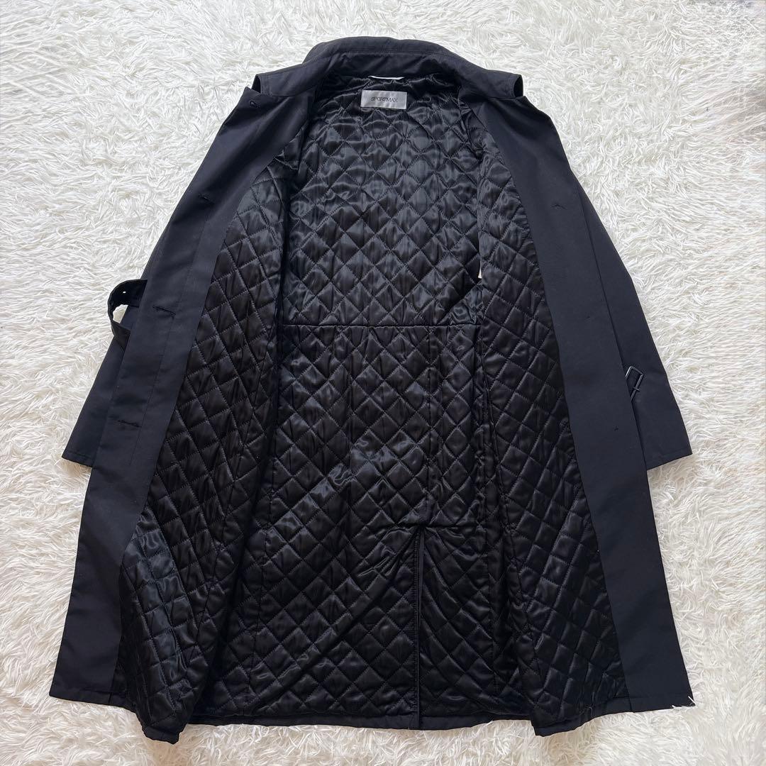 美品 Max Mara ベルテッド ロングコート キルティング L ブラック