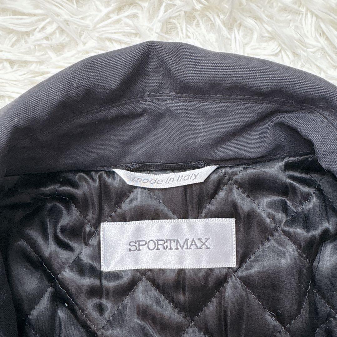 美品 Max Mara ベルテッド ロングコート キルティング L ブラック