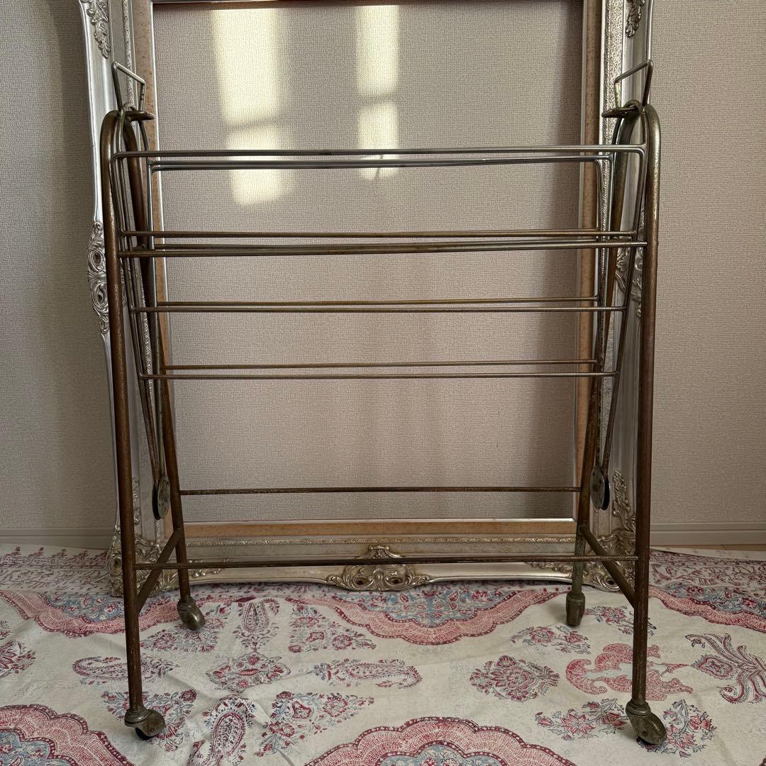 ビンテージ　昭和レトロ　鉄製　物干し　インダストリアル　工業系　シャビー　什器