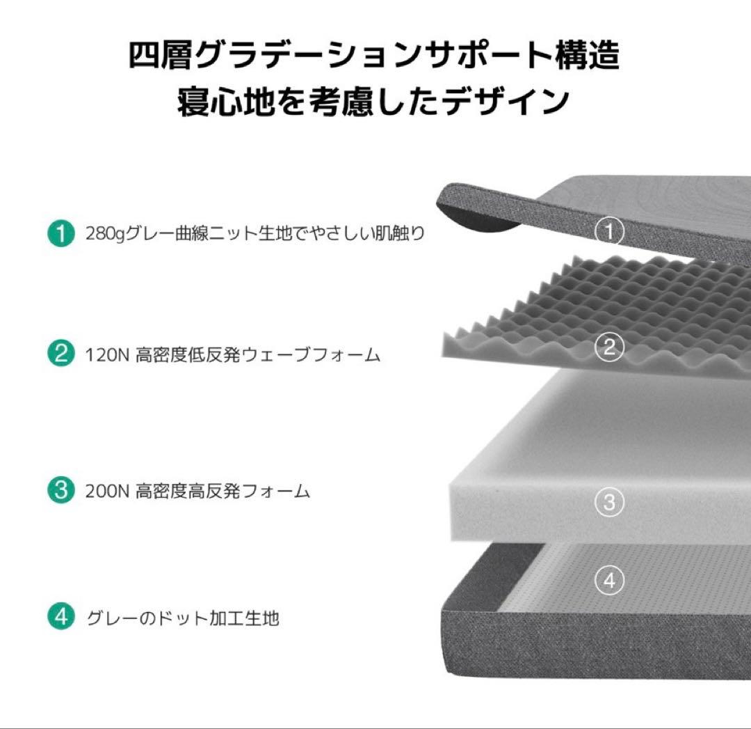 マットレス 三つ折り高反発 シングル 厚10cm 硬め　凹凸構造 体圧分散