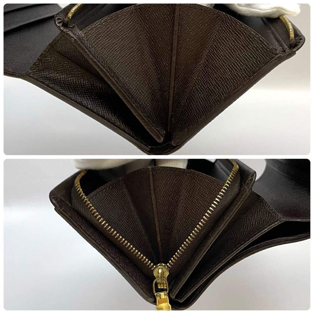 ルイヴィトン　折り財布　ブラウン　Ｌ字ファスナー　ポルトモネ　茶色