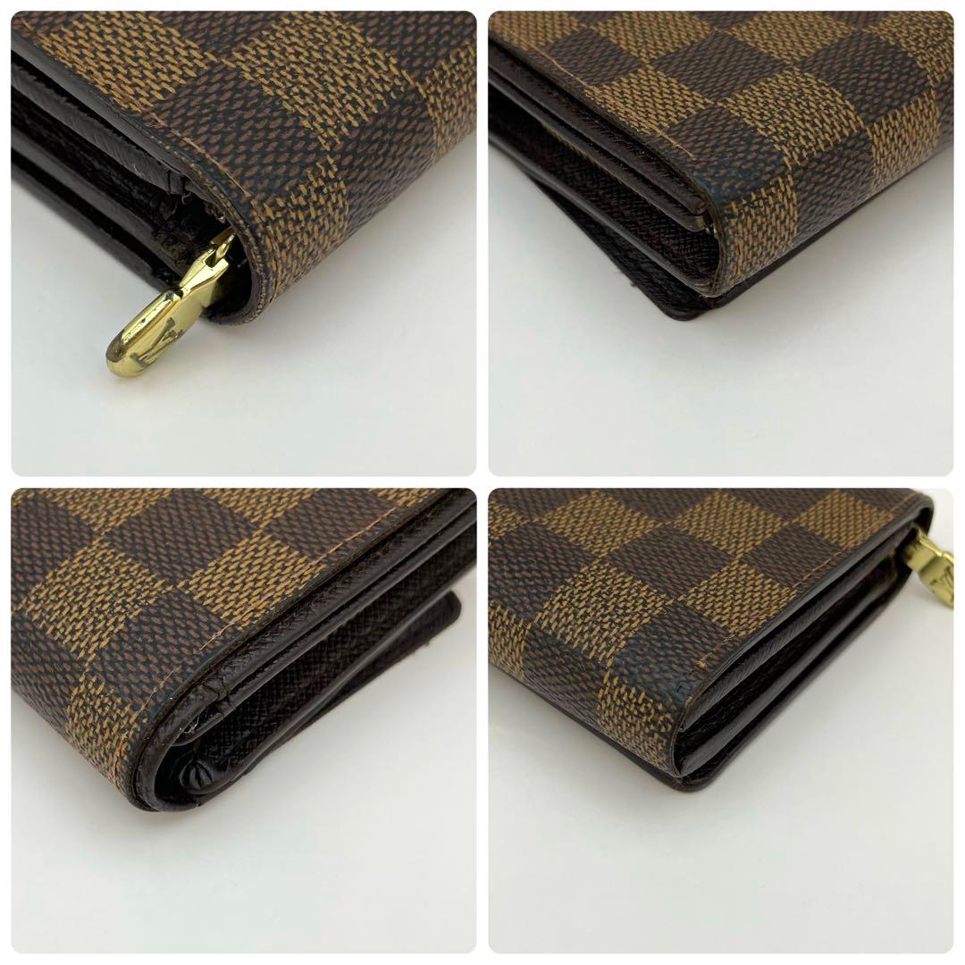 ルイヴィトン　折り財布　ブラウン　Ｌ字ファスナー　ポルトモネ　茶色