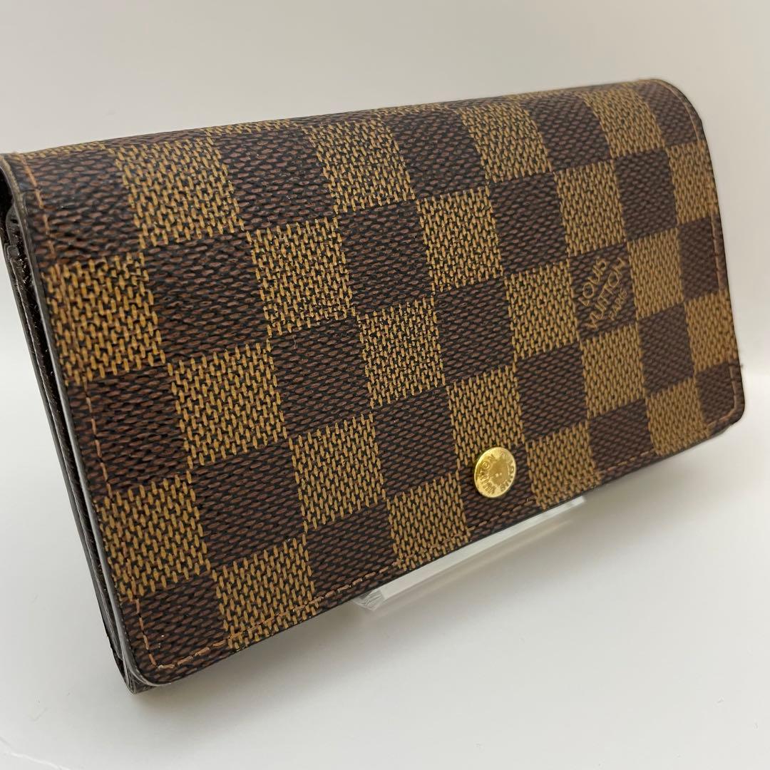 ルイヴィトン　折り財布　ブラウン　Ｌ字ファスナー　ポルトモネ　茶色