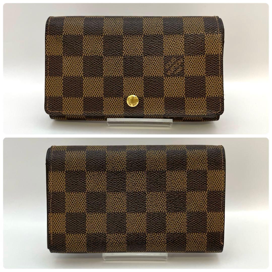 ルイヴィトン　折り財布　ブラウン　Ｌ字ファスナー　ポルトモネ　茶色