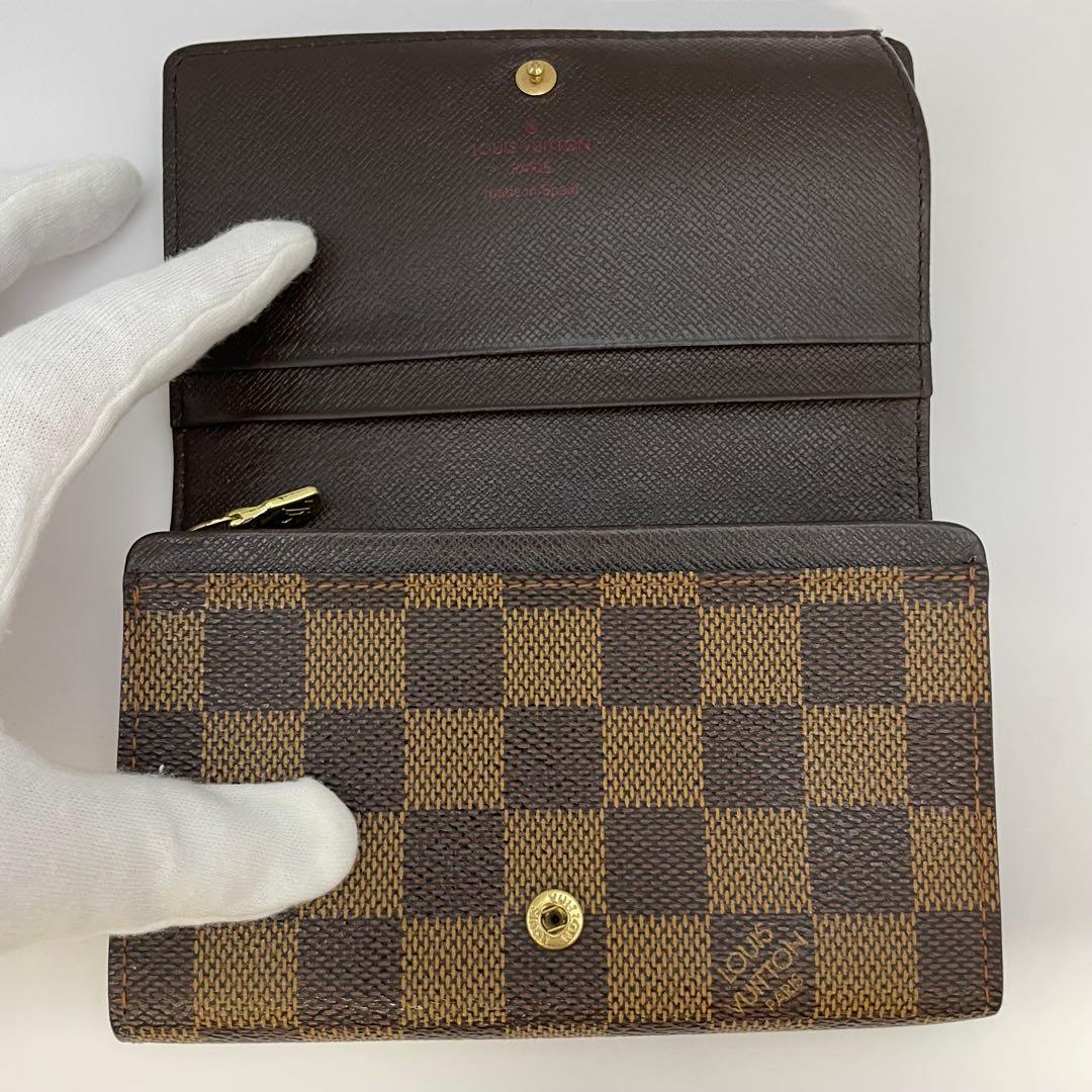 ルイヴィトン　折り財布　ブラウン　Ｌ字ファスナー　ポルトモネ　茶色