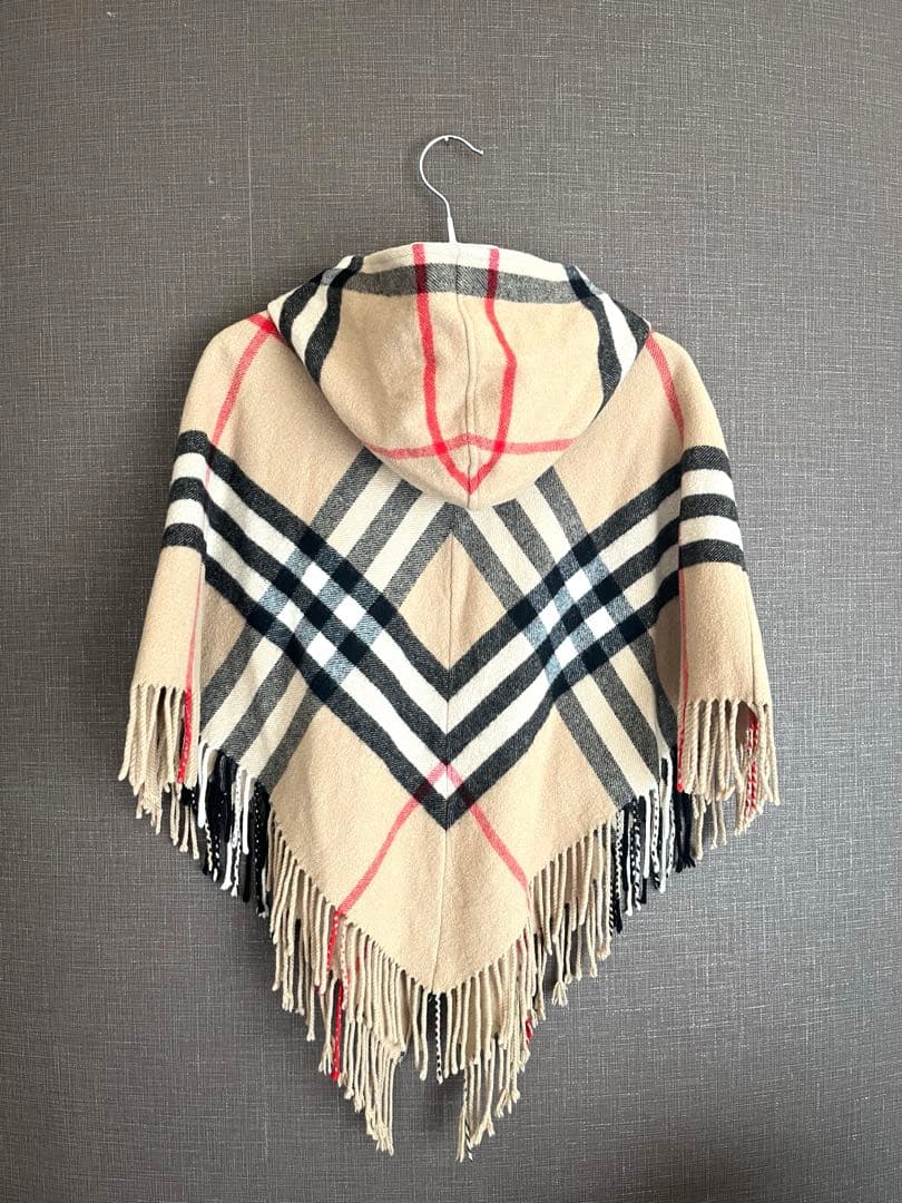 BURBERRY チェック柄 バーバリー　フード付きポンチョ　ケープ　ショール
