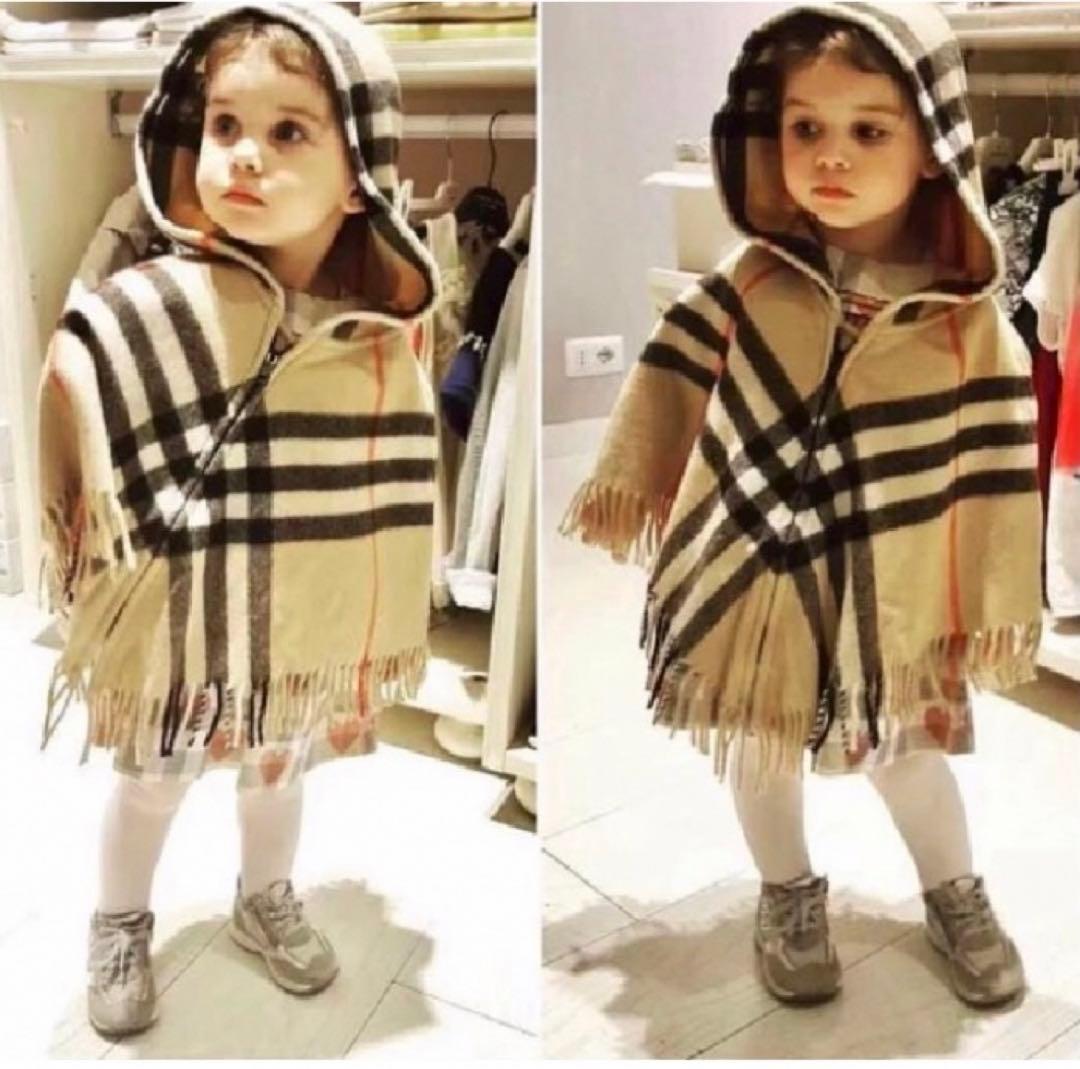 BURBERRY チェック柄 バーバリー　フード付きポンチョ　ケープ　ショール