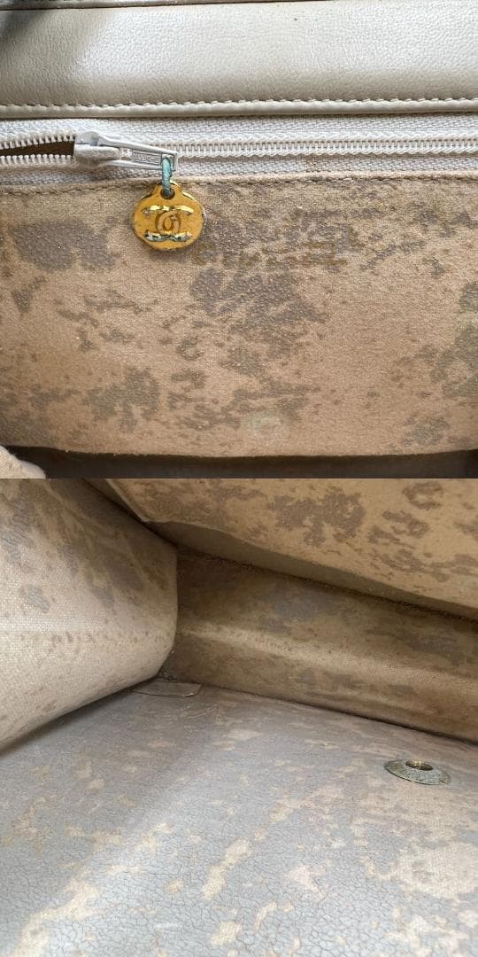 シャネル プッシュロック チェーンショルダーバッグ ラムスキン ベージュ