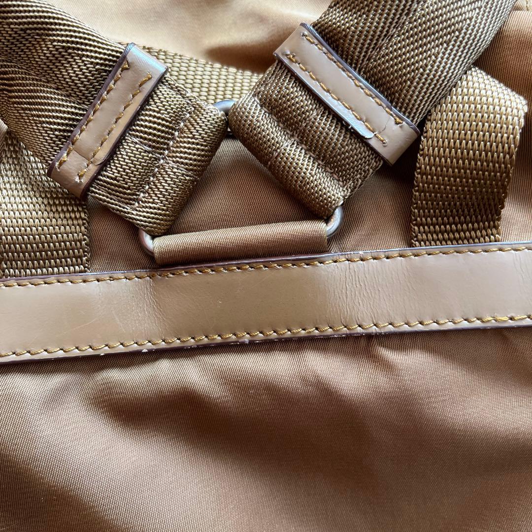 PRADA リュック バックパック 三角ロゴ ブラウン ナイロン レザー