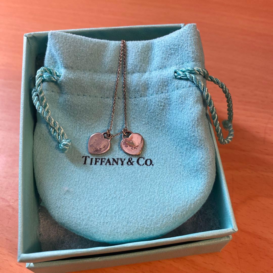 ね*め様 Tiffany & Co. ダブル ハート タグ ペンダント