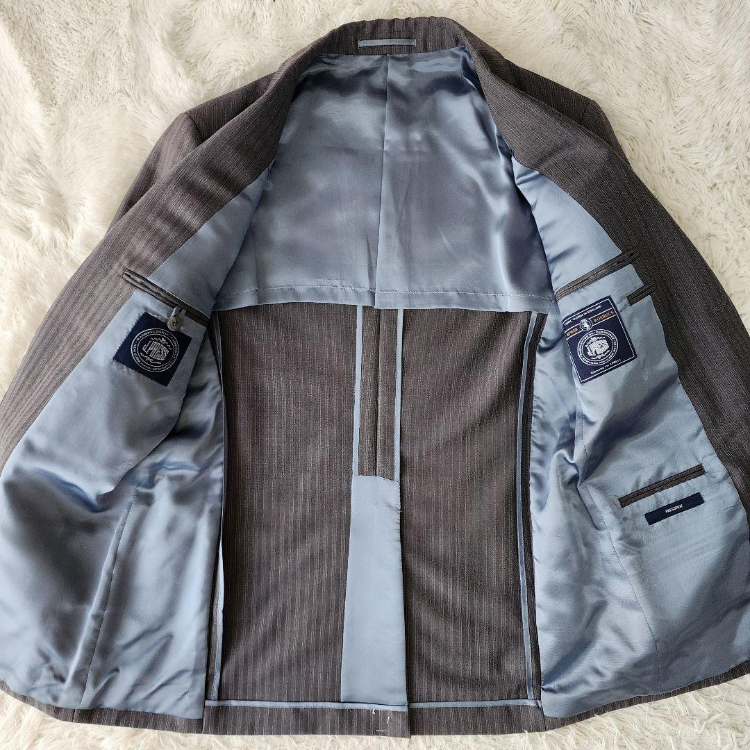 【未使用】ジェイプレス スーツ bower roebuck ストライプ グレー系