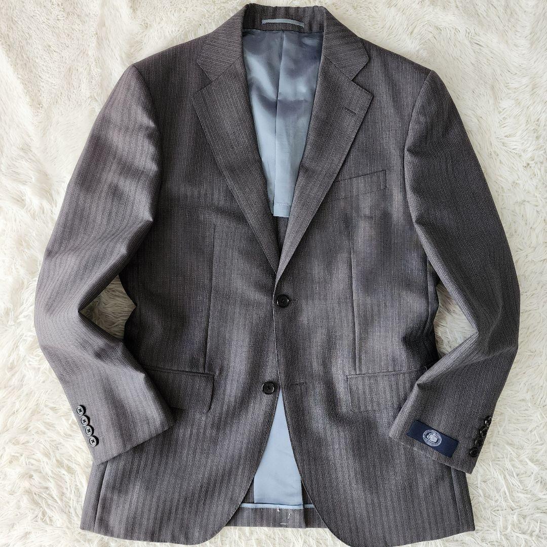 【未使用】ジェイプレス スーツ bower roebuck ストライプ グレー系