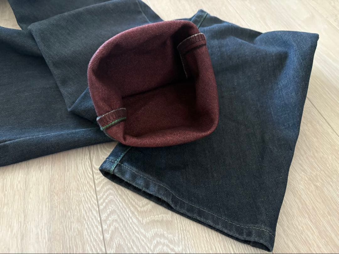 【試着のみ】EDWIN ×56designダークブルー ジーンズ Mサイズ防寒