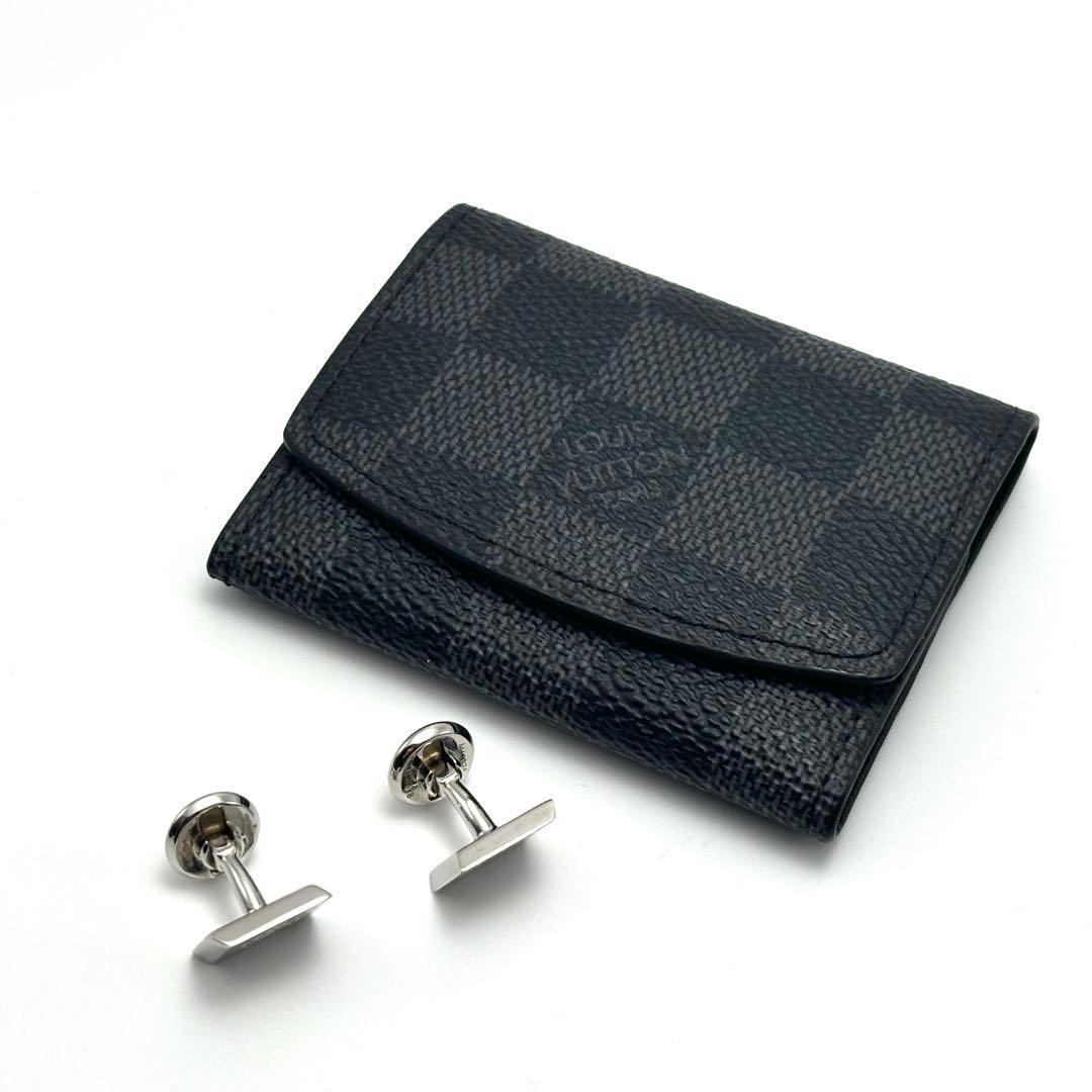 LOUIS VUITTON M61975 ダミエ　ロゴ　カフリンクス　カフス
