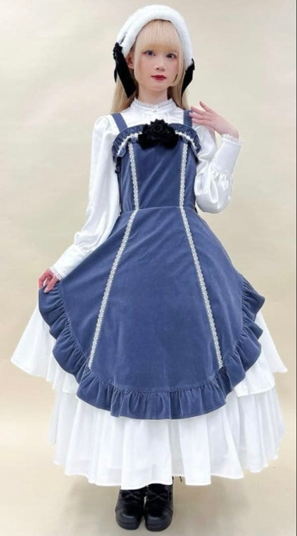 axes femme Chalmiere ウィンタージャンパースカート（ブルー）