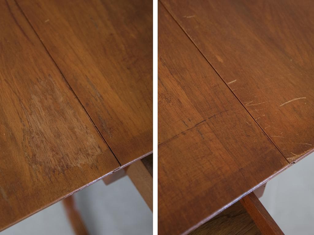 英国アンティーク木製ドロップリーフソファテーブル/折畳式机バタフライ(89-94