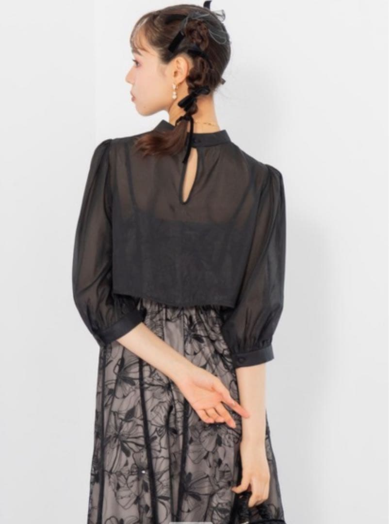 formforma パーティドレス シアーブラウス×スパンコール刺繍ドレス