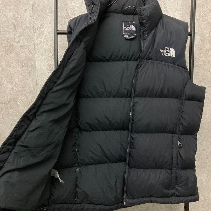 《US古着》ノースフェイス ダウンベスト 700 USA ロゴ刺繍 レディースL