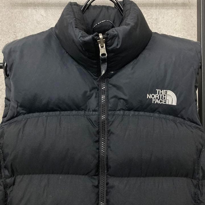《US古着》ノースフェイス ダウンベスト 700 USA ロゴ刺繍 レディースL