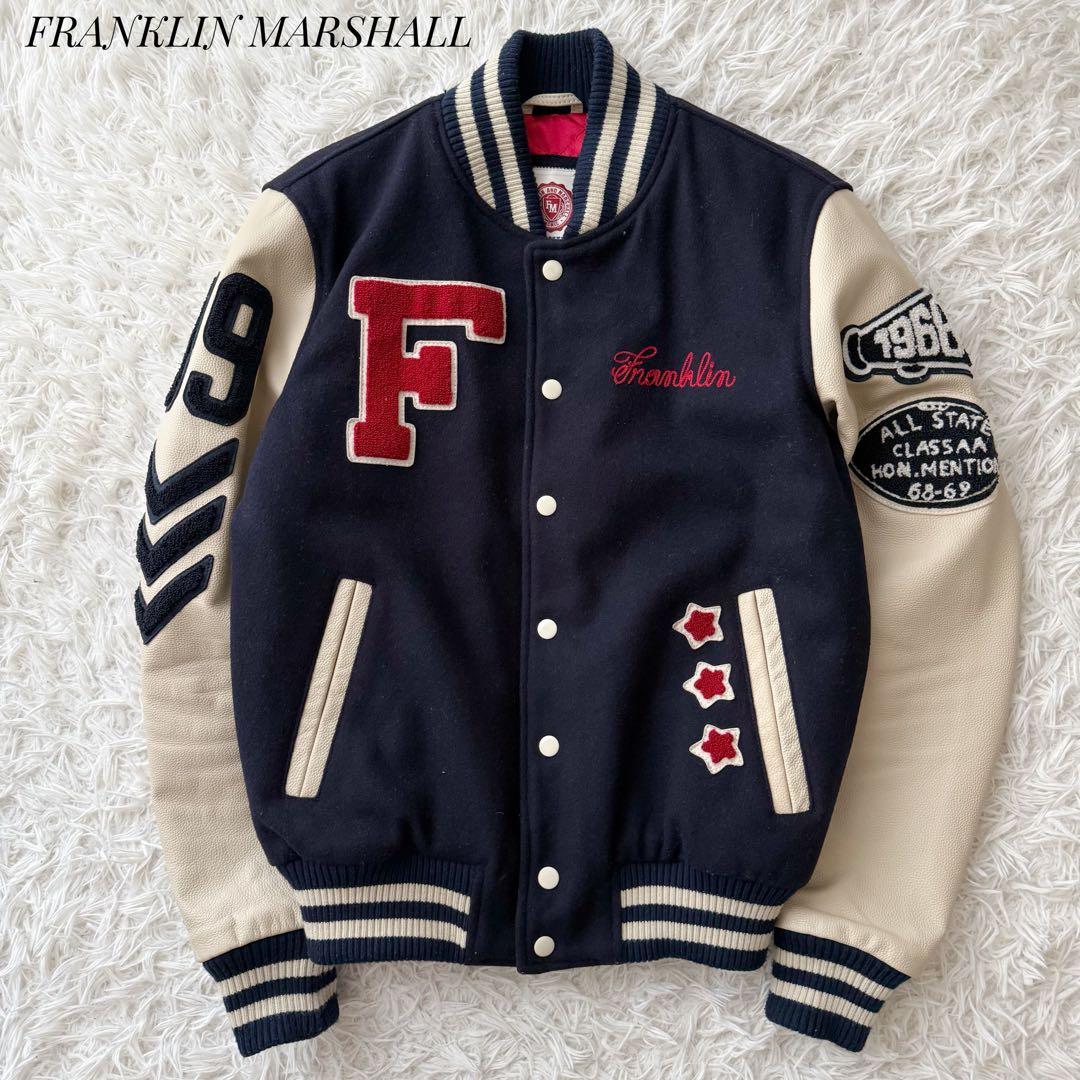 FRANKLIN & MARSHALLスタジャン 牛革 袖レザー ヴィンテージS