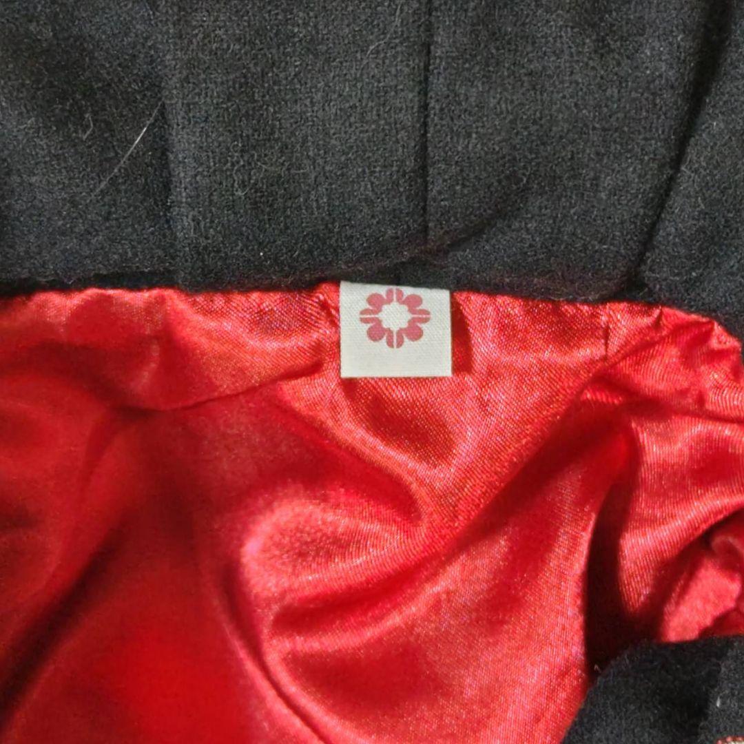 ウールポンチョ ケープ 羽織り 花刺繍 和装 着物　黒い刺繍　ポンチョ・ケープ