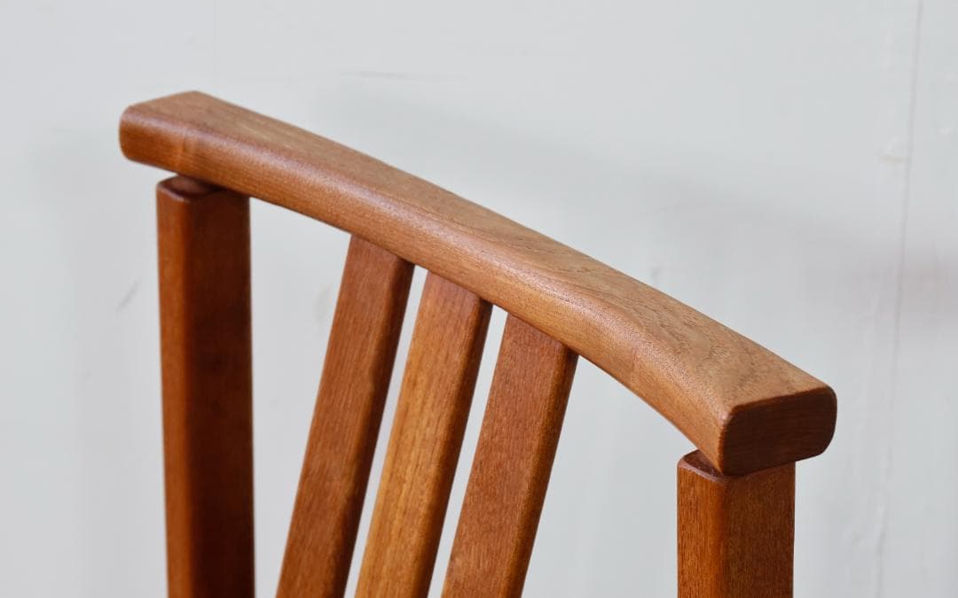 美品 ヴィンテージ チーク無垢材 ハイバックダイニングチェア 1脚分_