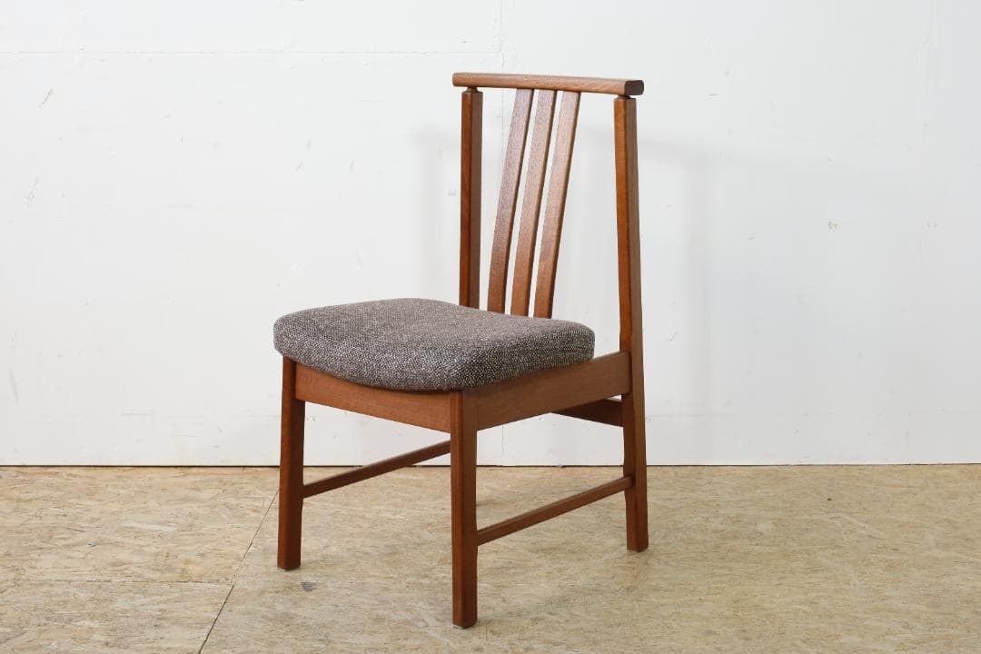 美品 ヴィンテージ チーク無垢材 ハイバックダイニングチェア 1脚分_