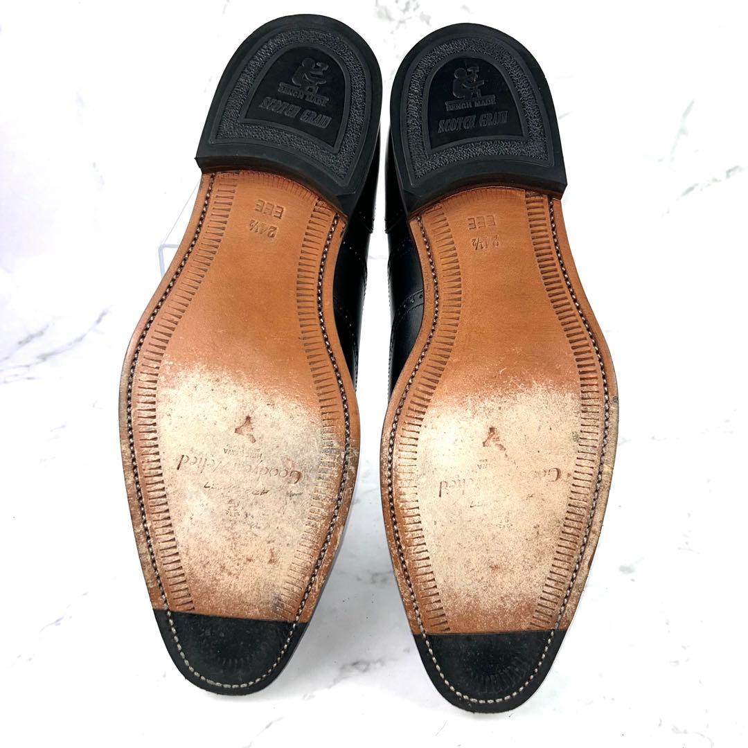 ✨極美品✨ スコッチグレイン ウィングチップ メダリオン 黒 24.5 3E