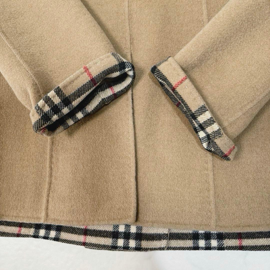 バーバリーロンドン ノバチェック ダブルフェイス ウール カシミヤ コート M