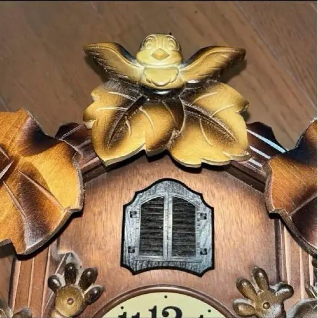 時計 SEIKO ／希少 木彫り アンティーク ディズニータイム