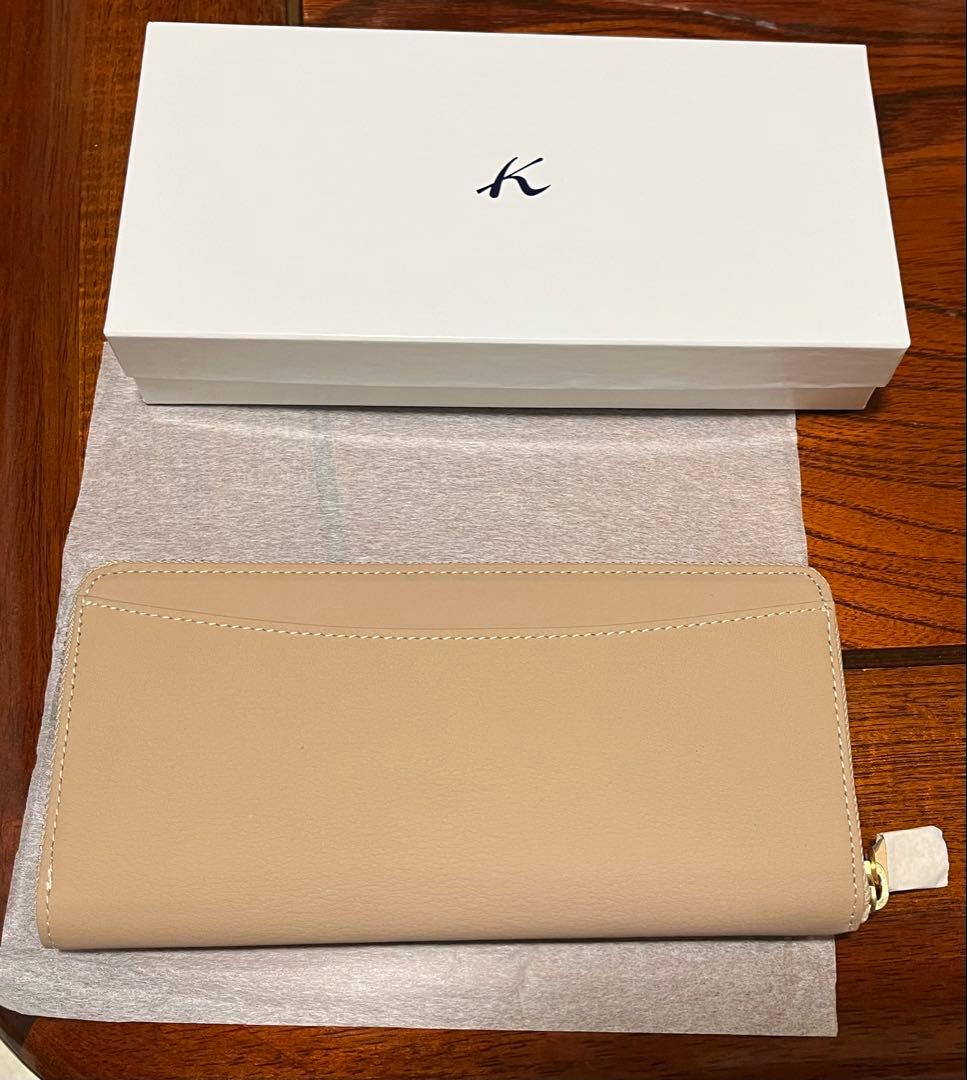 キタムラ　ロゴ ベージュ レザー 長財布