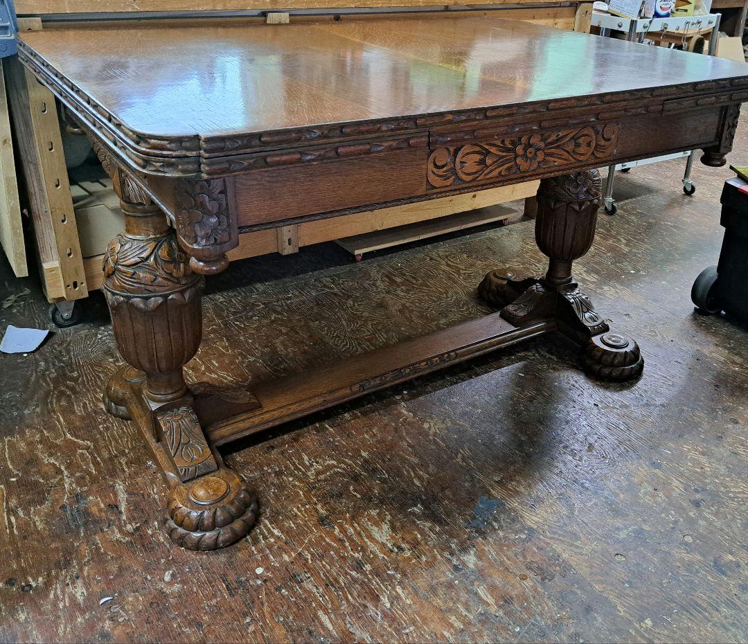 オーク材 ドローリーフテーブル