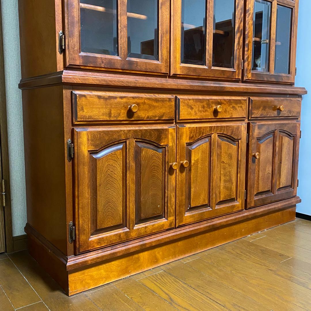 【送料込】食器棚 昭和レトロ アンティーク 木製 収納棚