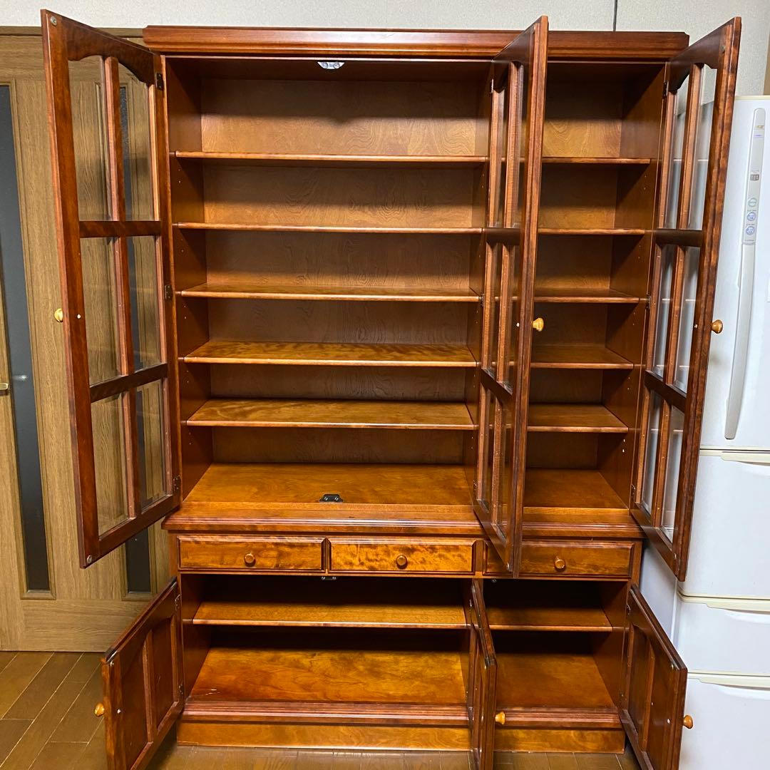 【送料込】食器棚 昭和レトロ アンティーク 木製 収納棚