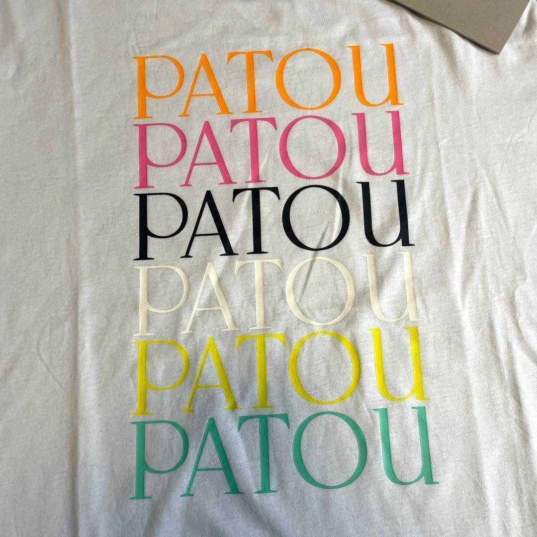新品タグ付き【PATOU】Tシャツ オーガニックコットン ロゴ カラフル L 白