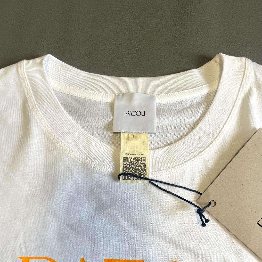 新品タグ付き【PATOU】Tシャツ オーガニックコットン ロゴ カラフル L 白