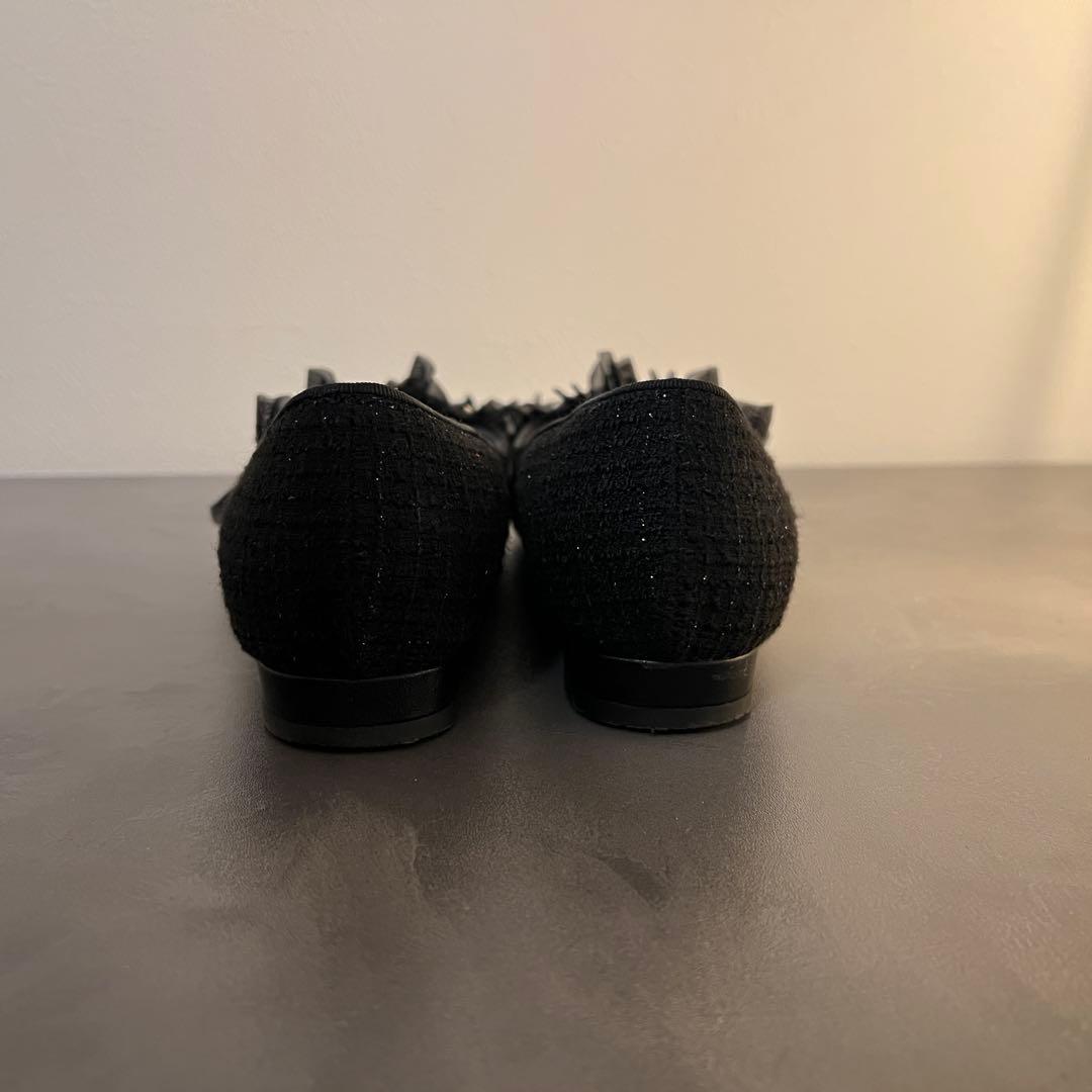 DIANA フラットシューズ オケージョン パーティーフォーマル フリル