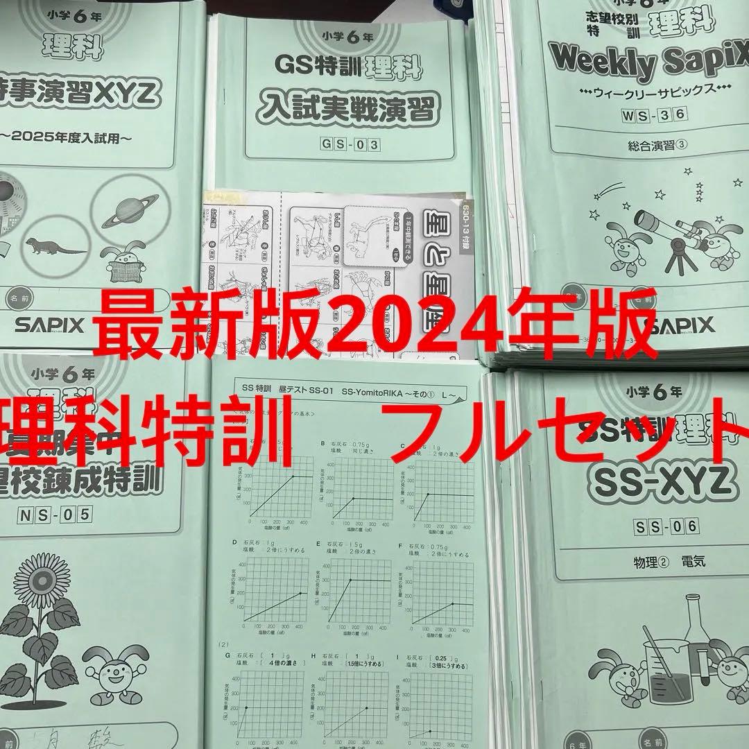 ㉔た　サピックス　SAPIX 6年　理科　特訓　フルセット