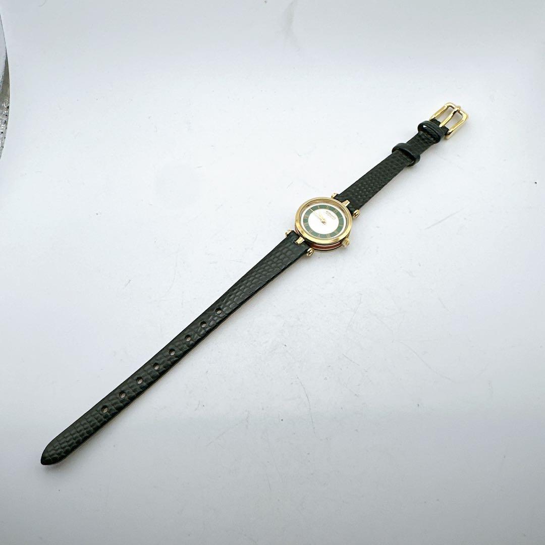 美品 稼動 GUCCI グッチ 2040L レディース腕時計 グリーン ゴールド