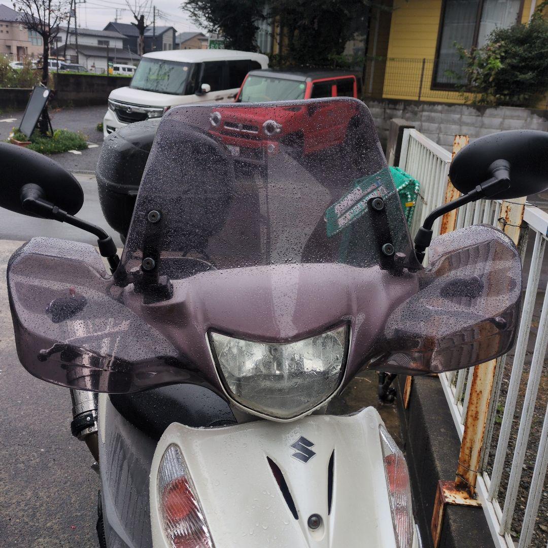 アドレスV125 デイトナ　ナックルエアロスクリーン、社外ミラー付　送込　おまけ