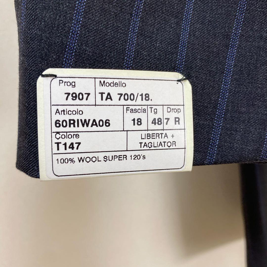 タリアトーレ　Super120’s 3B スーツ グレー系 ストライプ 48