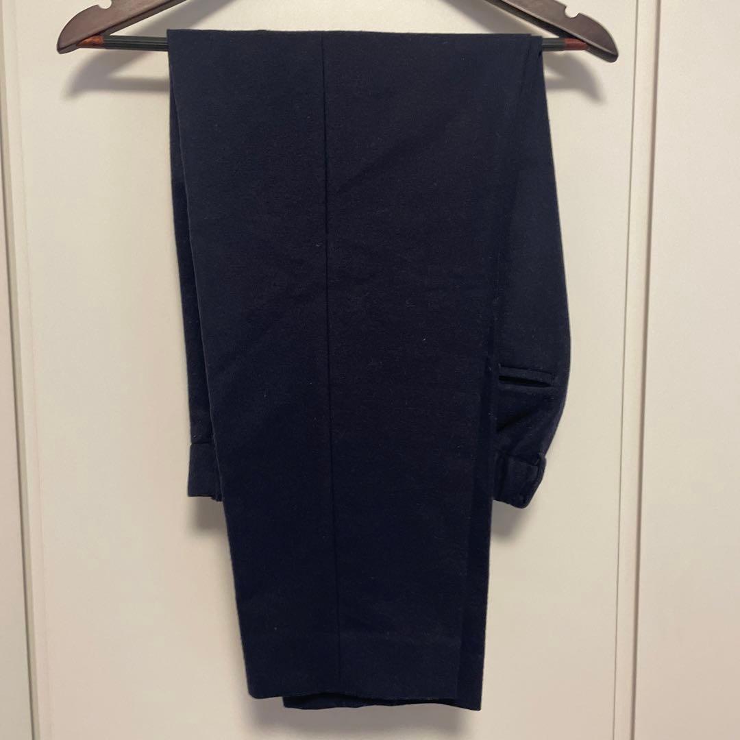 MARKAWARE オーガニックウール タックパンツ ネイビー