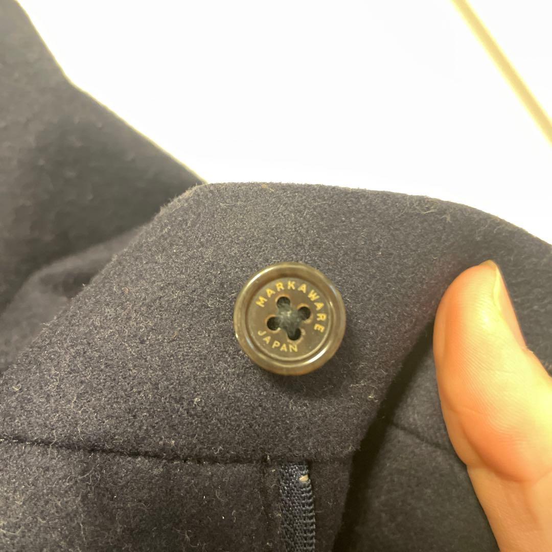 MARKAWARE オーガニックウール タックパンツ ネイビー