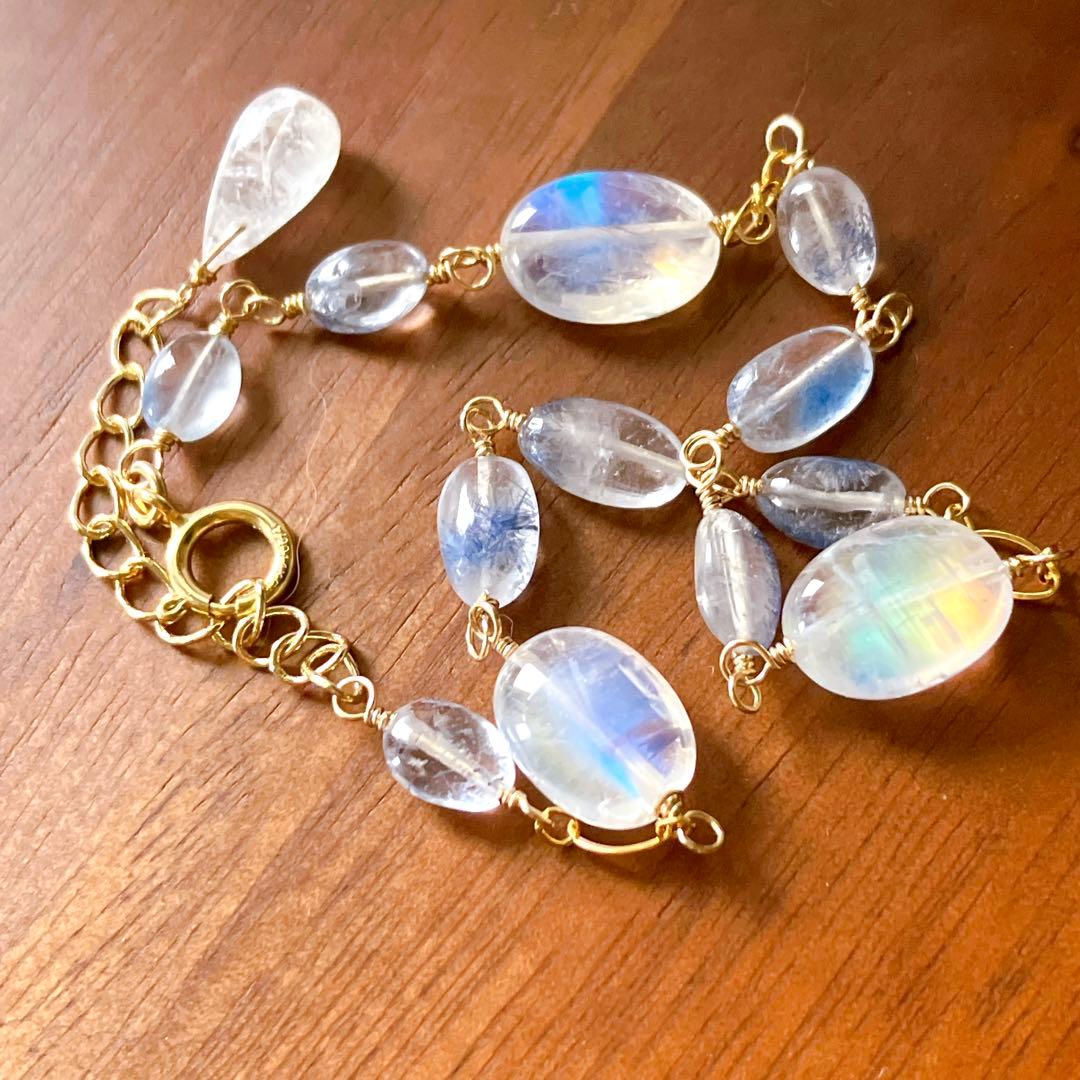 うぐいす◆デュモルチェライトインクォーツ×アンデシンラブラドライトブレス