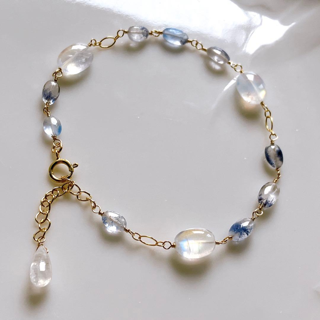 うぐいす◆デュモルチェライトインクォーツ×アンデシンラブラドライトブレス