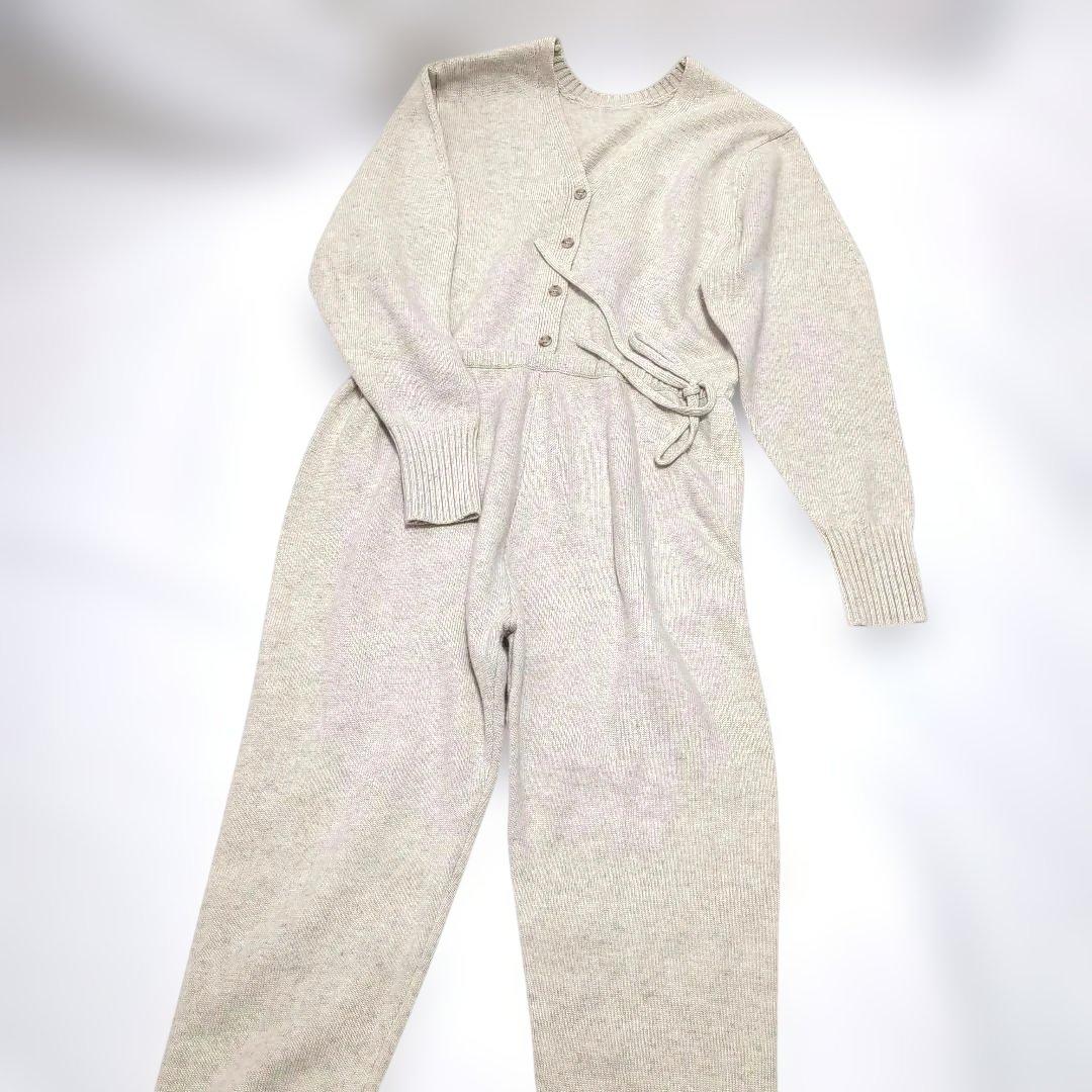 ⑫ETRE　エトレトウキョウ　Vネックニットオールインワン　つなぎ　長袖ズボン