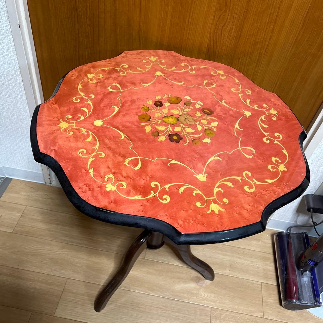 イタリア製 象嵌細工 アンティーク ヴィンテージテーブル